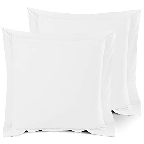 Nestl Soft Pillow Shams Set of 2 - Double Brushed Microfiber Pillow Covers - Hotel Style Premium Bed Pillow Cases, with 1.5” Decorative Flange, Euro 26"x26" - White