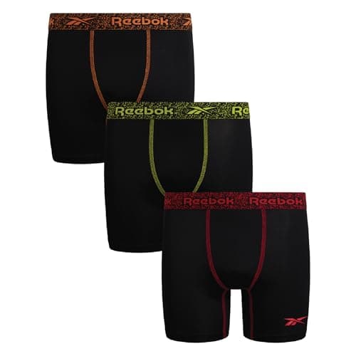 Reebok Boys Boxer Briefs - 3 Pack Performance Underwear Boxers, 5" Inseam