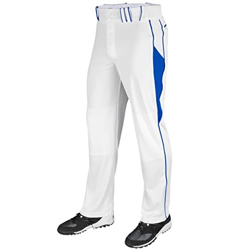 Champro Youth Triple Crown Open Bottom Baseball Pant White, Royal Medium