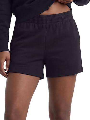 Champion womens 5" Cotton Jersey athletic shorts, Black, Large US