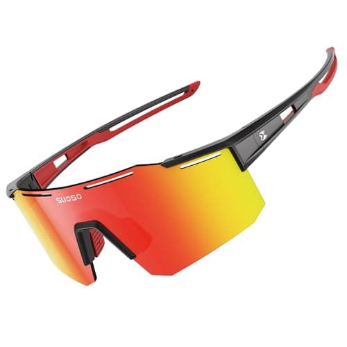suoso Cycling Polarized Sunglasses for Men: UV400 Protection Glasses Running Baseball Softball Sports Goggles for Youth Women