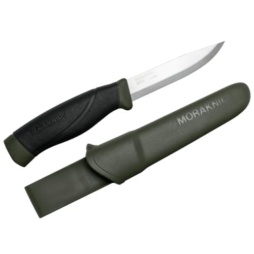 Morakniv Companion Heavy-Duty Carbon Steel Fixed-Blade Knife with Sheath, 4.1 Inch