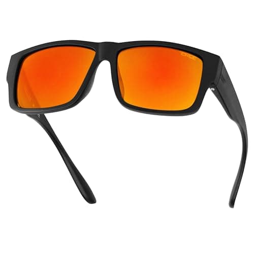 TOROE VALLEY Polarized Sunglasses - Matte Black - Black Emblem - Fire Red