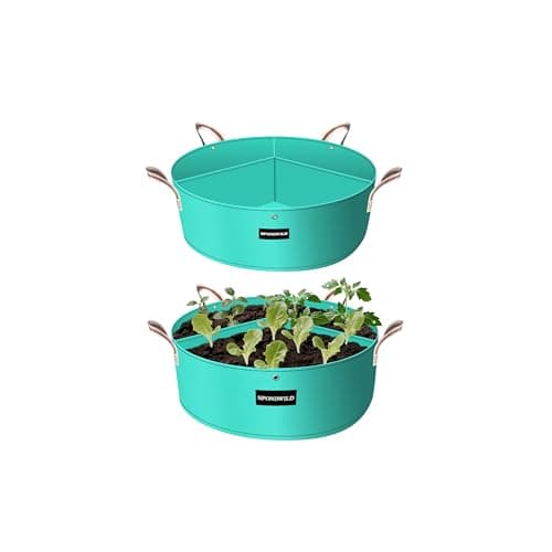 SPONDWILD 2 Pack 15 Gallon 3 Grids Plant Grow Bags for Vegetables, Flowers