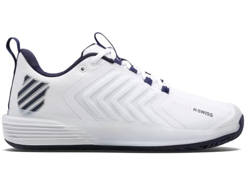 K-Swiss Men's Ultrashot 3 Tennis Shoe, White/Peacoat/Silver, 14 M