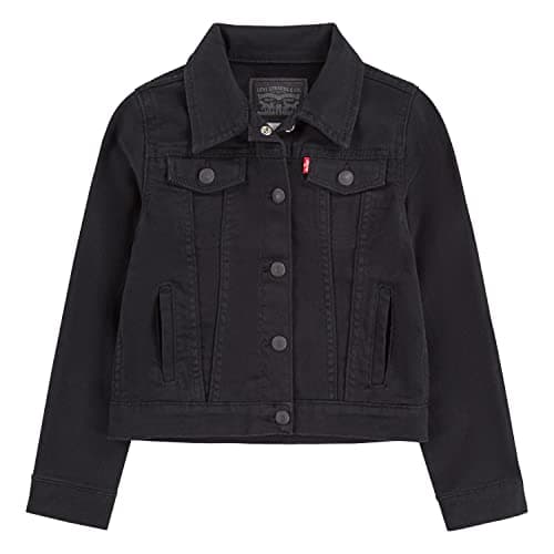Levi's Girl's Denim Trucker Jacket, Black, S