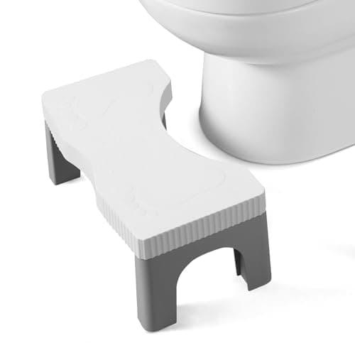 STOODER 7” Toilet Potty Stool, Proper Posture Squatting Poop Step, Grey