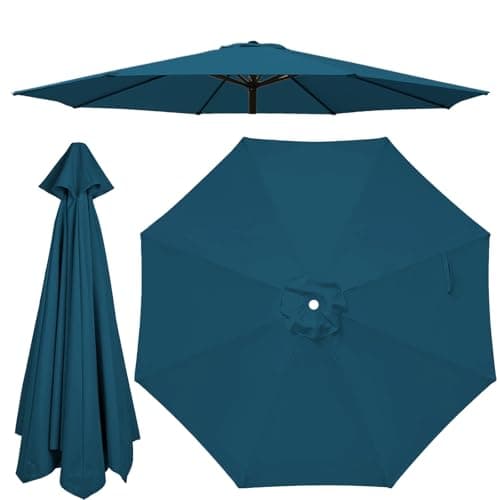 Jorohiker Patio Umbrella 9ft Replacement Canopy for 8 Ribs,Peacock Blue