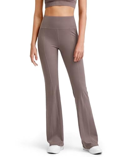 G4Free Leggings for Women High Rise Flared Yoga Pants Naked Feeling Bootcut Workout Lounge Pants (Taupe,XL,29'')