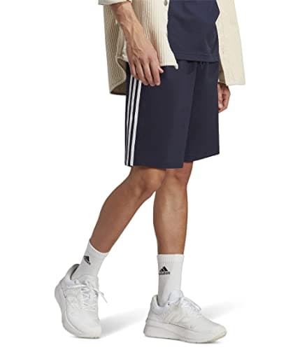 adidas Men's Essentials Single Jersey 3-Stripes Shorts, Ink/White, Medium/Tall