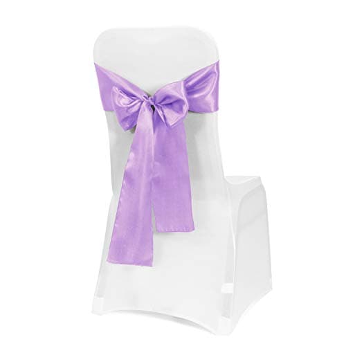 Obstal 10 PCS Satin Chair Sashes Bows for Wedding Reception- Universal Chair Cover Back Tie Supplies for Banquet, Party, Hotel Event Decorations