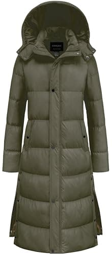 Chrisuno Winter Coats For Women Stylish Womens Ski Jacket Women's Thicken Warm Puffer Jacket With Hood Snow Parka Army Green 3XL