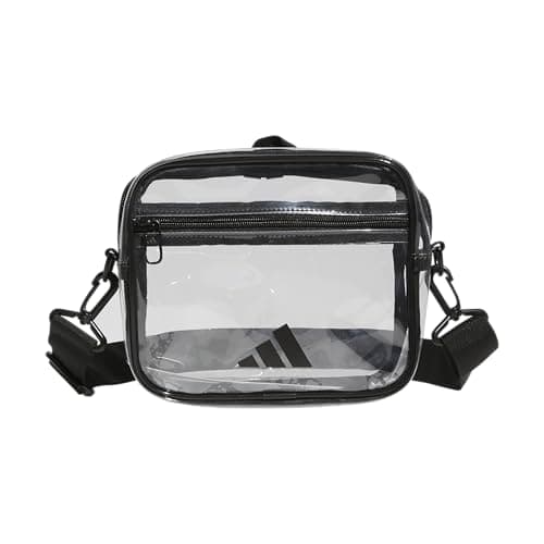 adidas Clear Stadium Bag – Small Transparent Crossbody, 4L, Clear/Black, OSFA