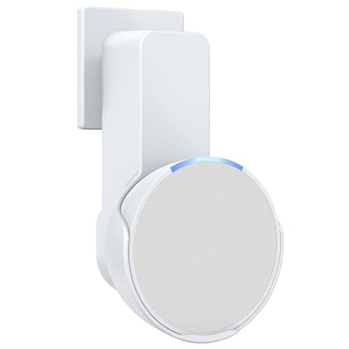 Maxonar Wall Mount for Echo Pop, Echo Pop Wall Mount [No Drill Needed] Alexa Speaker Holder Stand Cable Hidden Storage- (White/Black/Green/Purple)