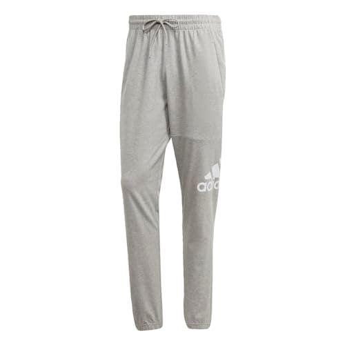 Adidas Mens Essentials Single Jersey Tapered Badge of Sport Pants, Medium Grey Heather, 3X-Large, Tall
