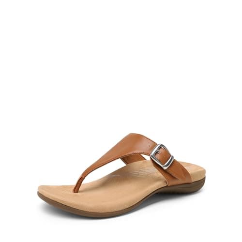 DREAM PAIRS Orthotic Thong Sandals for Women, Arch Support Flip Flops, Comfortable Lightweight Slip On Sandals for Walking, Casual Summer Everyday Wear,Size 6.5,Brown,SDFF2406W