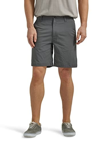 Lee Men's Extreme Motion Regular Fit Synthetic Flat Front Short Charcoal 29
