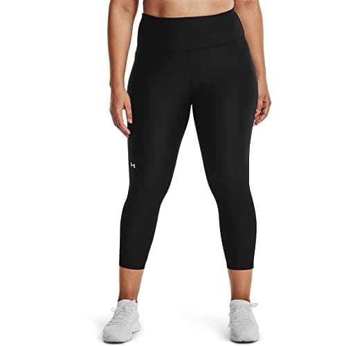 Under Armour Womens HeatGear Armour High Waisted No Slip Ankle Leggings , Black (001)/White , 1X