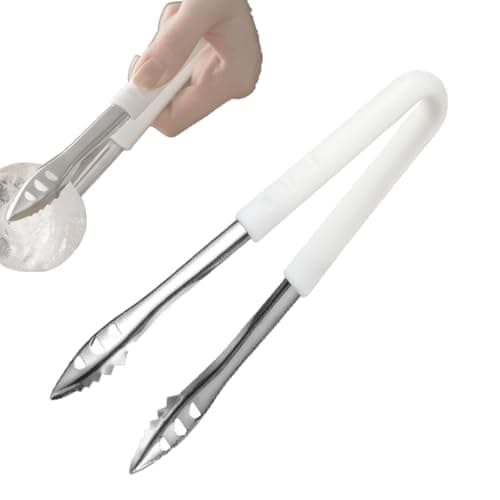 Vubbkdi Stainless Steel Ice Tongs - Ideal for Ice Bucket, Jumbo Ice Balls & King Cubes - Small Tongs for Sugar Cubes, Cheese, Candy - Perfect for Bar & Kitchen Use