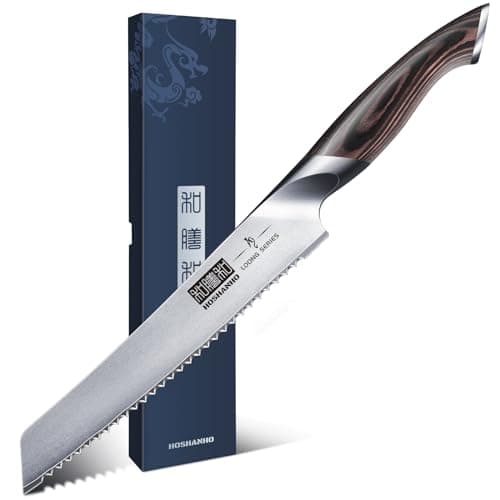 HOSHANHO Bread Knife 8 inch, Ultra Sharp Japanese Serrated Bread Knife