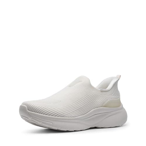 NORTIV 8 Women's Slip on Walking Shoes Hands Free Non-Slip Lightweight Gym Workout Casual Comfort Breathable Running Tennis SwiftSleek Fashion Sneakers,Size 8.5,White,NWUMWA2401