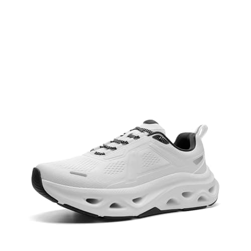 NORTIV 8 Men's Comfortable Walking Shoes MovePropel Athletic Breathable Gym Workout Tennis Jogging Cross Training Non Slip Fashion Running Sneakers,Size 9,White,SNWS247M