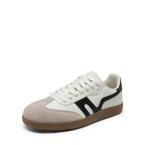 DREAM PAIRS Women's Tennis Sneakers Walking Flat Low-Top Casual Lace-Up Comfortable Nia Fashion Sneakers Shoes,Size 11,White/Grey/Black,SDFN2442W