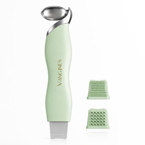 Vangines Ice Roller for Face & Eyes, Cooling Facial Roller with Blackhead Remover & 2 Silicone Brushes, Stainless Steel Face Roller for Puffiness, Pores & Deep Cleansing (Green)