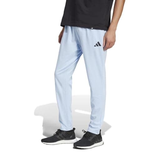 Adidas Mens Essentials Linear Single Jersey Sportswear Pants, Blue/Black, Small