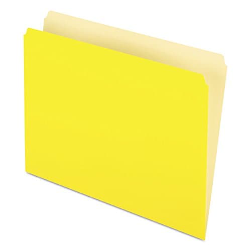 Pendaflex Two-Tone Color File Folders, Letter Size, Yellow, Straight Cut, 100/BX (152 YEL)