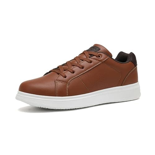 ANALEAF Mens Fashion Sneakers Casual Dress Shoes, Brown, US 11.5