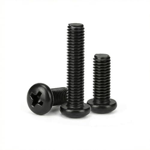 M5 x 8mm (30 Pack) Pan Head Machine Screws Black Oxide 304 Stainless Steel, Fully Threaded, Phillips Drive for Furniture Repairs and 3D Printer