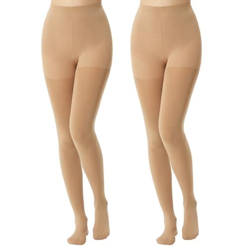 MANZI Women's Super Opaque Tights 2 Pairs 120 Denier Warm Control Top High Waist Winter Pantyhose for Women(Suntan,M)