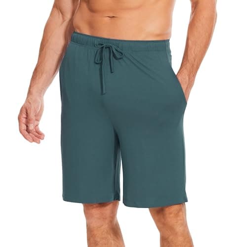 GYS Men's Bamboo Viscose Lightweight Pajama Shorts, Grayish Green, Small