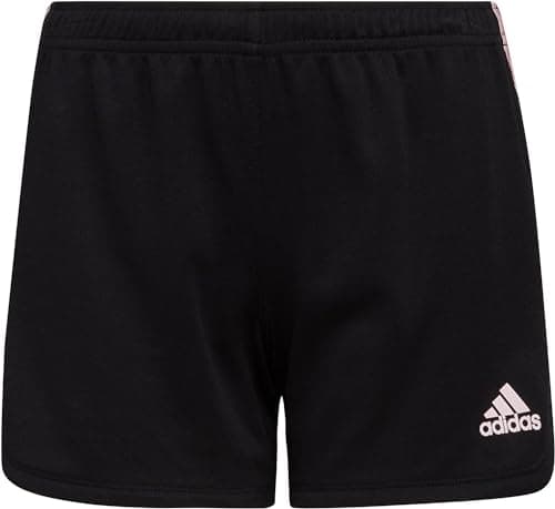 Adidas Girls Classic 3-Stripes Mesh Shorts, Adi Black/Pink, 10