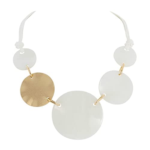 Bocar Chunky Irregular Acrylic Costume Pendant Necklace Women Large Statement 22" Collar Necklace (NK-10665-white)