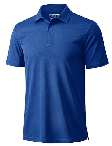 MAGCOMSEN Men's Polo Shirts Short Sleeve Golf Quick Dry Collared Moisture Wicking Athletic Performance Polos Color Blue S