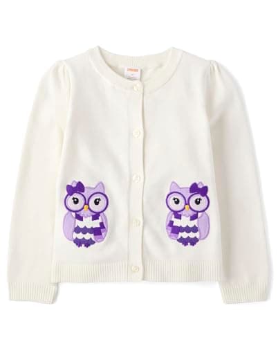 Gymboree,and Toddler Long Sleeve Cardigan Button Up Sweater,Owls,8