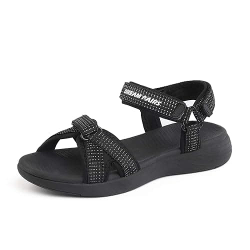 DREAM PAIRS Women's Sport Athletic Sandals Outdoor Hiking Sandals,Size 6.5,Black,QDL19001L