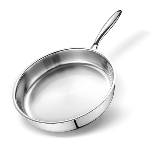 E-far Tri-Ply Frying Pan, 12 Inch Stainless Steel Skillet Cookware