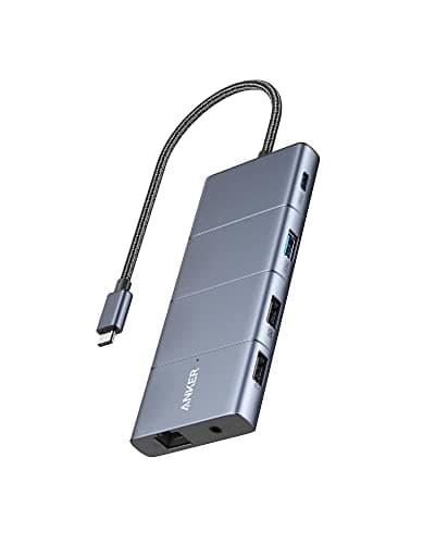 Anker USB C Hub, 11-in-1 Docking Station Dual Monitor, 10 Gbps USB-C and USB-A Data Ports, 4K HDMI and DisplayPort, 85W Power Delivery, 2 Data Ports, Ethernet, for XPS