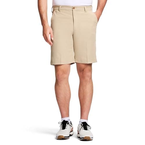 IZOD Men's 9.5"Micro Poly Classic Fit Golf Short, 36, Khaki