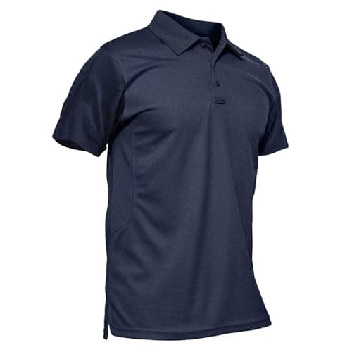 MAGCOMSEN Mens Polo Shirts Short Sleeve T Shirts Golf Shirts Hiking Hunting Shirt Tactical Shirts Navy Blue S