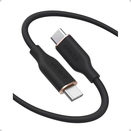Anker USB C Cable, Type C Fast Charging Flow Cord for iPhone 1716/15 Series, MacBook Pro 2020, and More (USB 2.0,240W, 1 Pack, Black, 6FT)