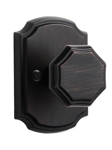 SORWDUERM 2 Pack Oil Rubbed Bronze Knobs Passage Door Knobs Interior Door Knob for Hall and Closet,Zinc Alloy
