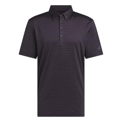 adidas Golf Men's Standard Ultimate365 Dash Stripe Polo Shirt, Black/Aurora Plum