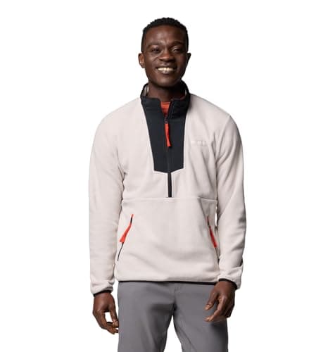 Columbia Mens Sequoia Grove Half Zip Fleece Jacket, Dark Stone/Black, Large