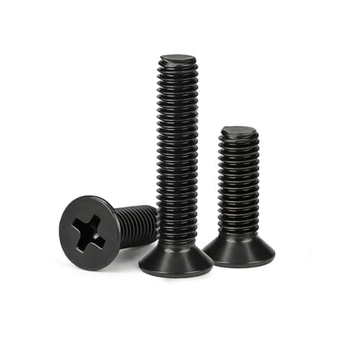 M5 x 10mm (30 Pack) Flat Head Machine Screws Black Oxide 304 Stainless Steel, Fully Threaded, Phillips Drive for Furniture Repairs and 3D Printer