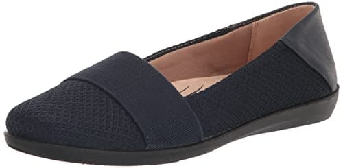 LifeStride Womens Naomi Slip-on Loafer, Navy, 10 Wide US