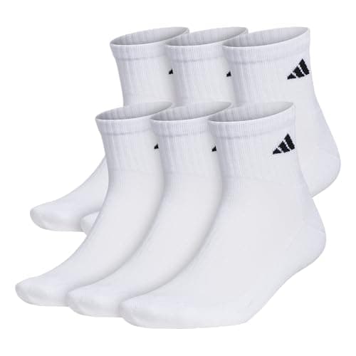 adidas Men's Athletic Cushioned Quarter Ankle Socks 6 Pairs